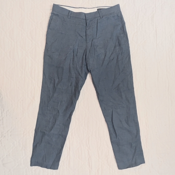 Blue Linen dress Pants - Picture 1 of 2